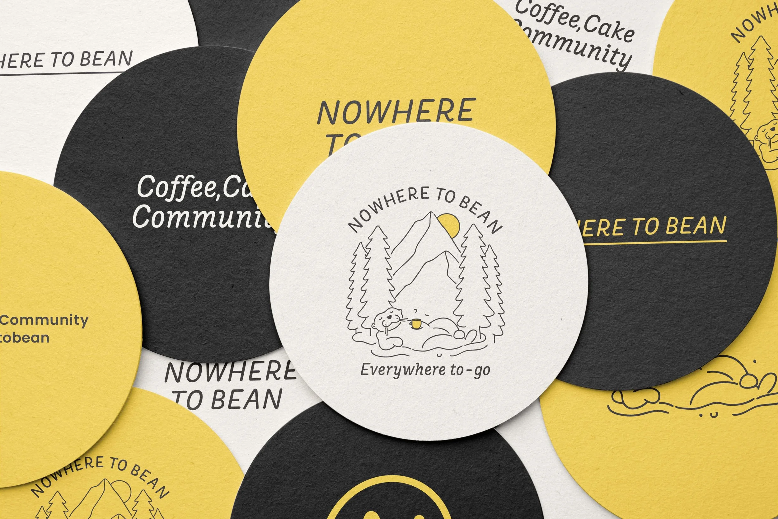 badge style logo printed onto coasters