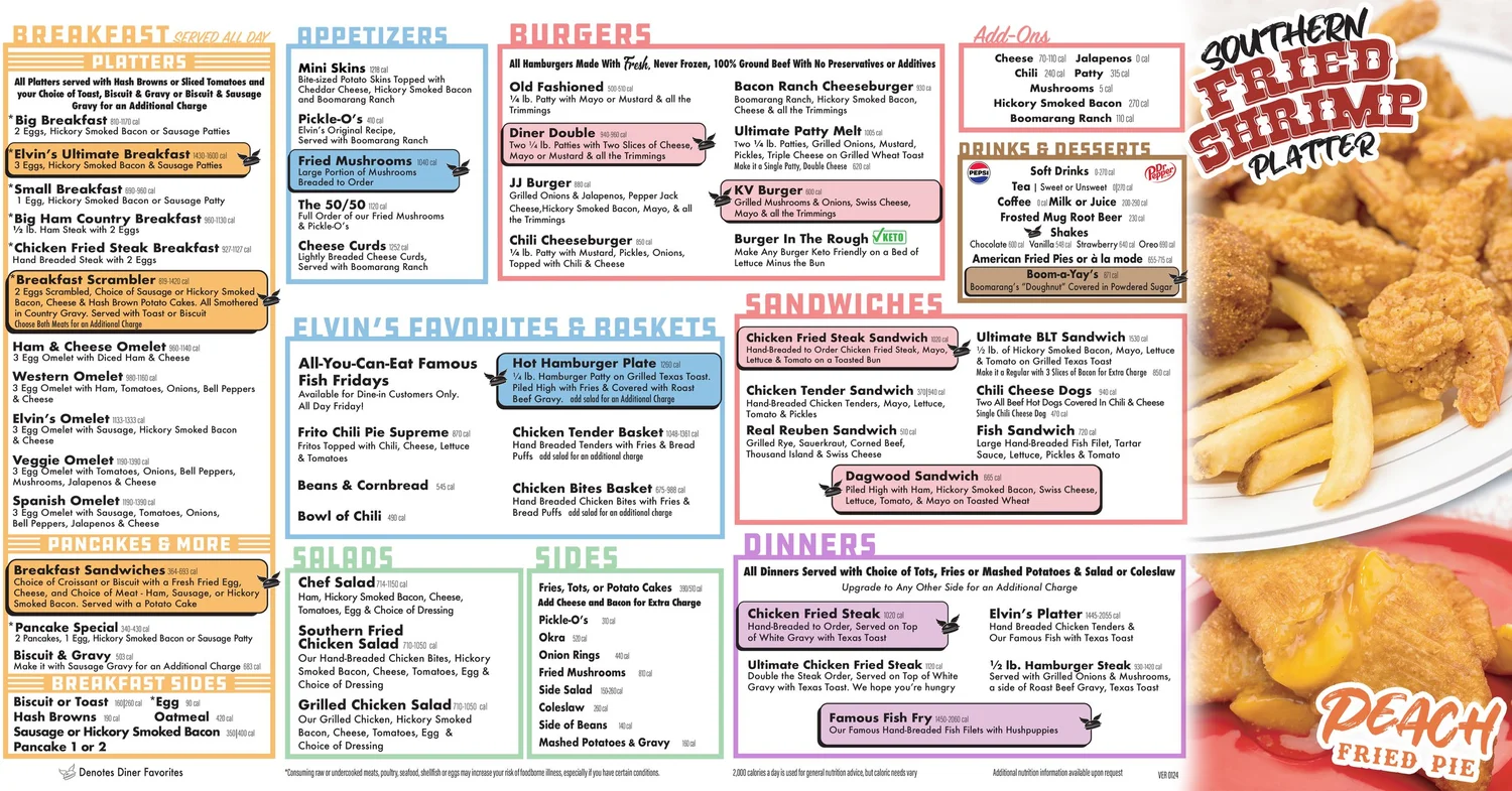 Menu — Boomarang Diner