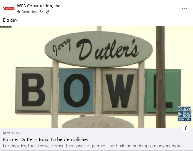 KEYC coverage of demolition