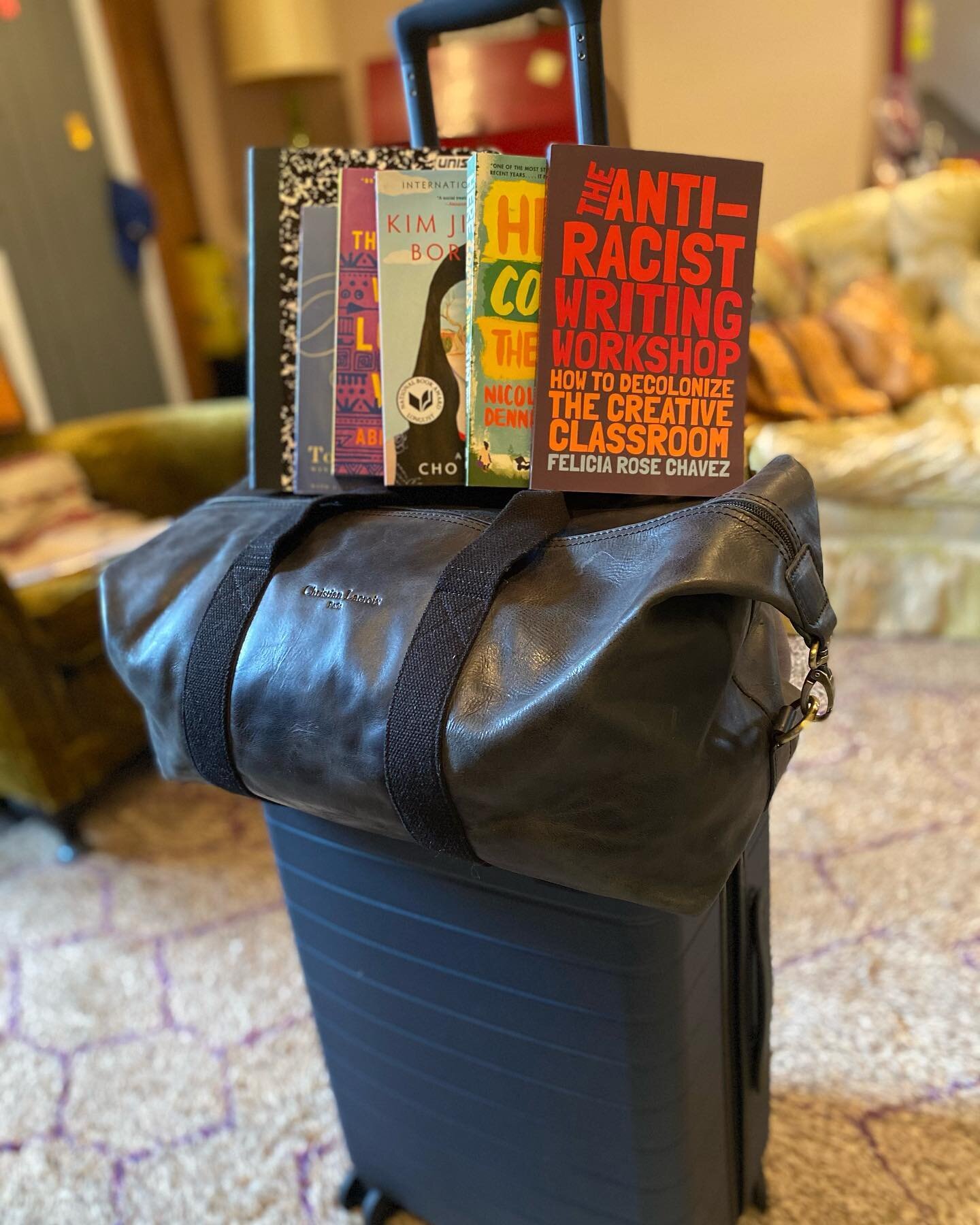 For the first time in 18 months, I recently had the opportunity to travel. 😅 As I packed, I was aware I felt nervous, excited, privileged, conflicted. My @away &ldquo;larger carry on&rdquo; magically expands + before I knew it, I had 5 books + sever