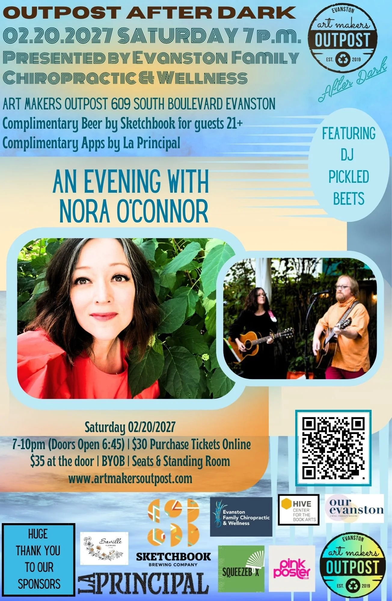 Saturday February 20, 2027 Outpost After Dark Salon Series An Evening with Nora o'Connor