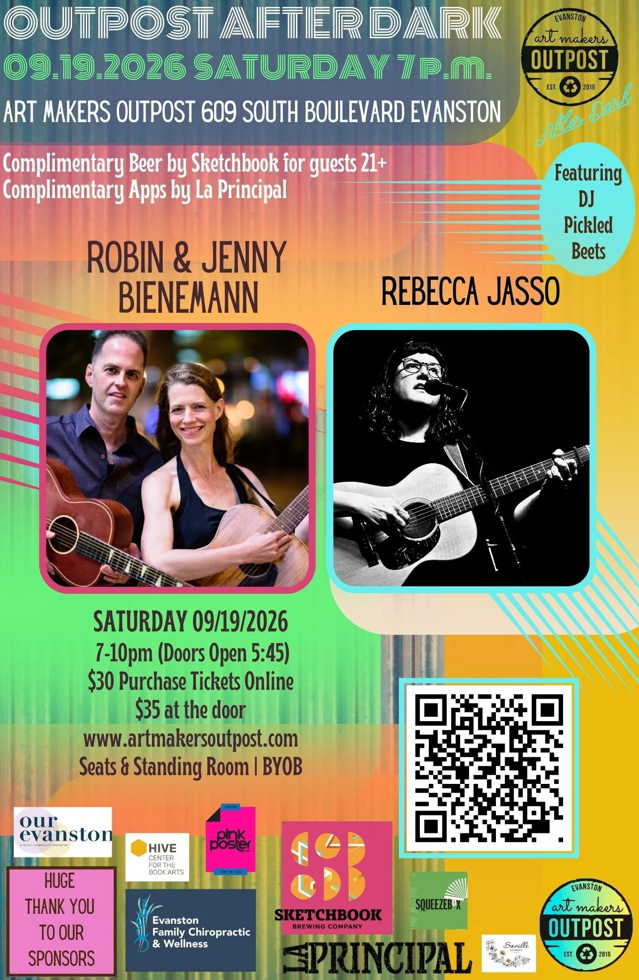 Saturday September 19, 2026 Outpost After Dark Salon Series: ROBIN and JENNY BIENEMANN & Opener: Rebecca Jasso