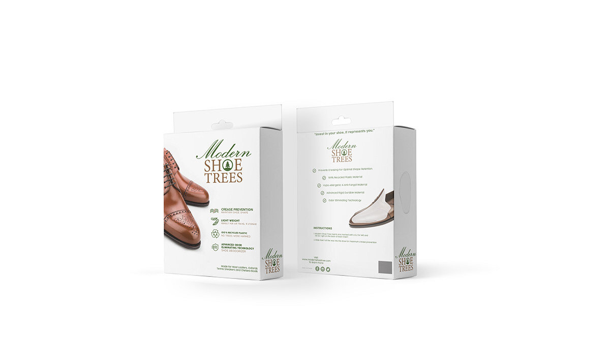 The package is meant to be elegant and modern. The challenge was to convey all of the information the client wanted on the packaging without making the design look cluttered and retain legibility. The back design is meant to show an illustration of h