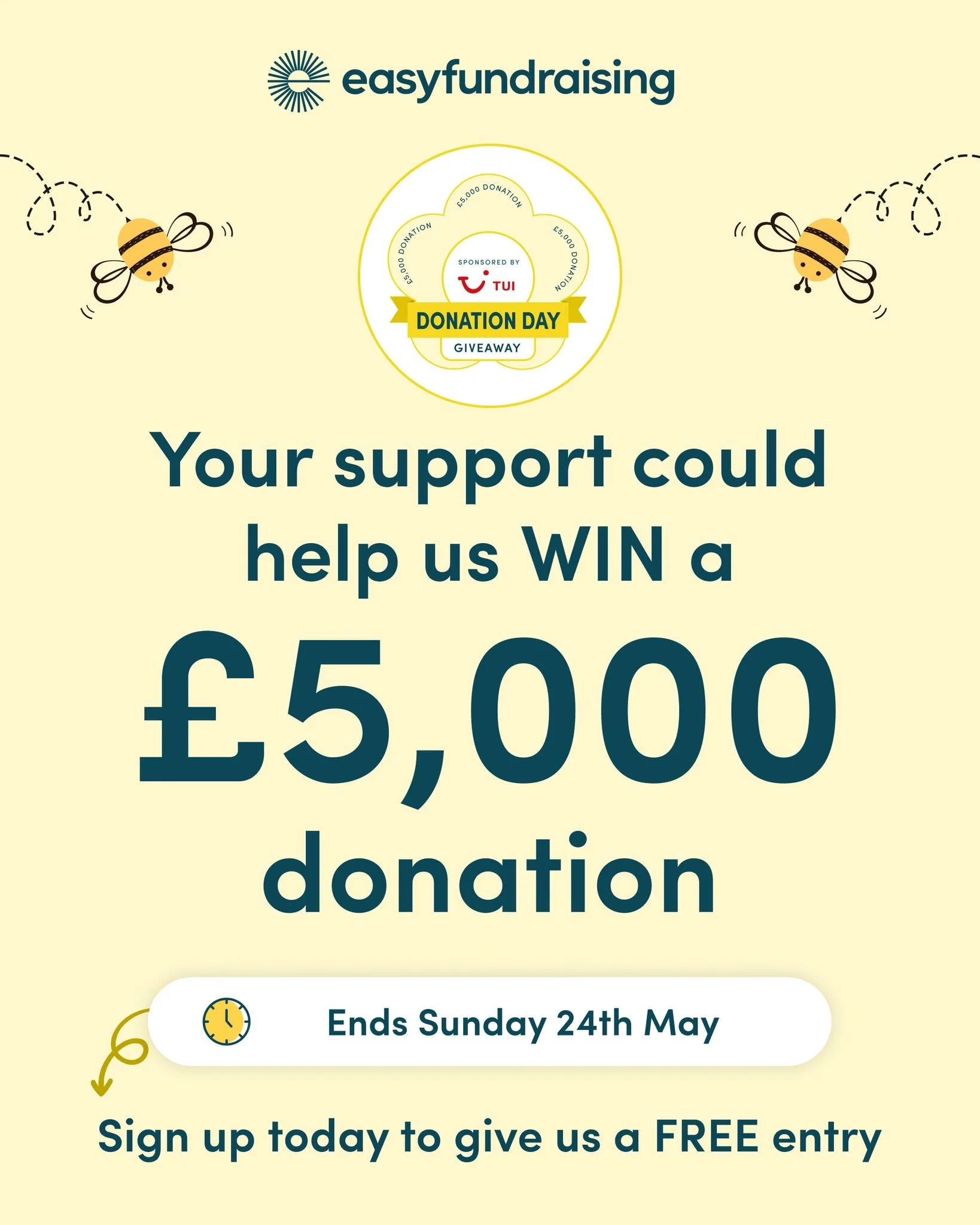 If you become our supporter on easyfundraising, you'll raise free funds for Bourne Family Project simply by shopping online. And if you join by Sunday 24th May, you can help Bourne Family Project WIN a &pound;5,000 donation prize in easyfundraising's