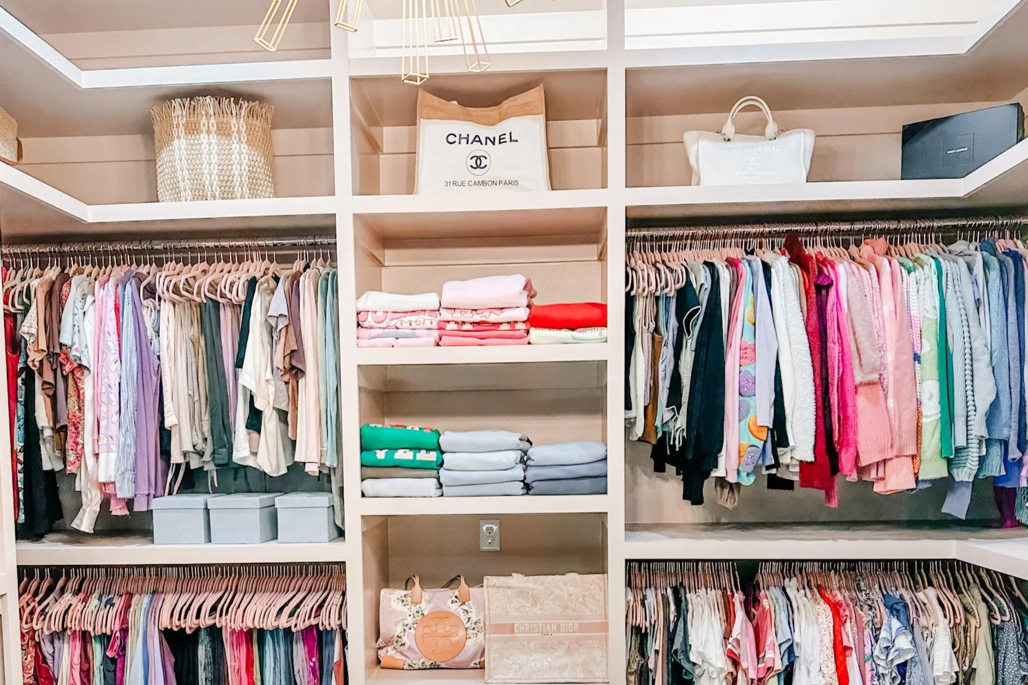 Closet by Professional organizer in a Highland Park home