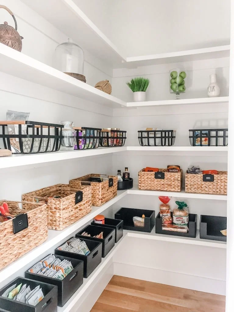 ustom pantry organization with labeled containers and easy-to-maintain storage in a Dallas home.
