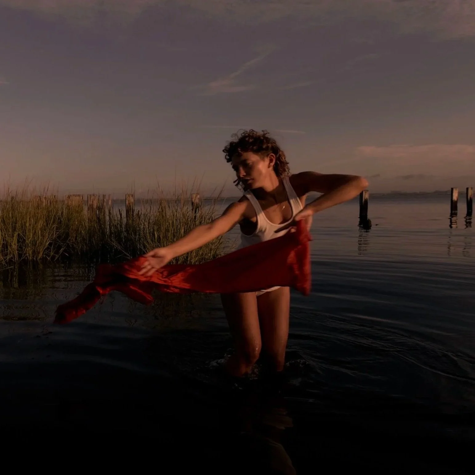 exploring water, wind, and light with silk.