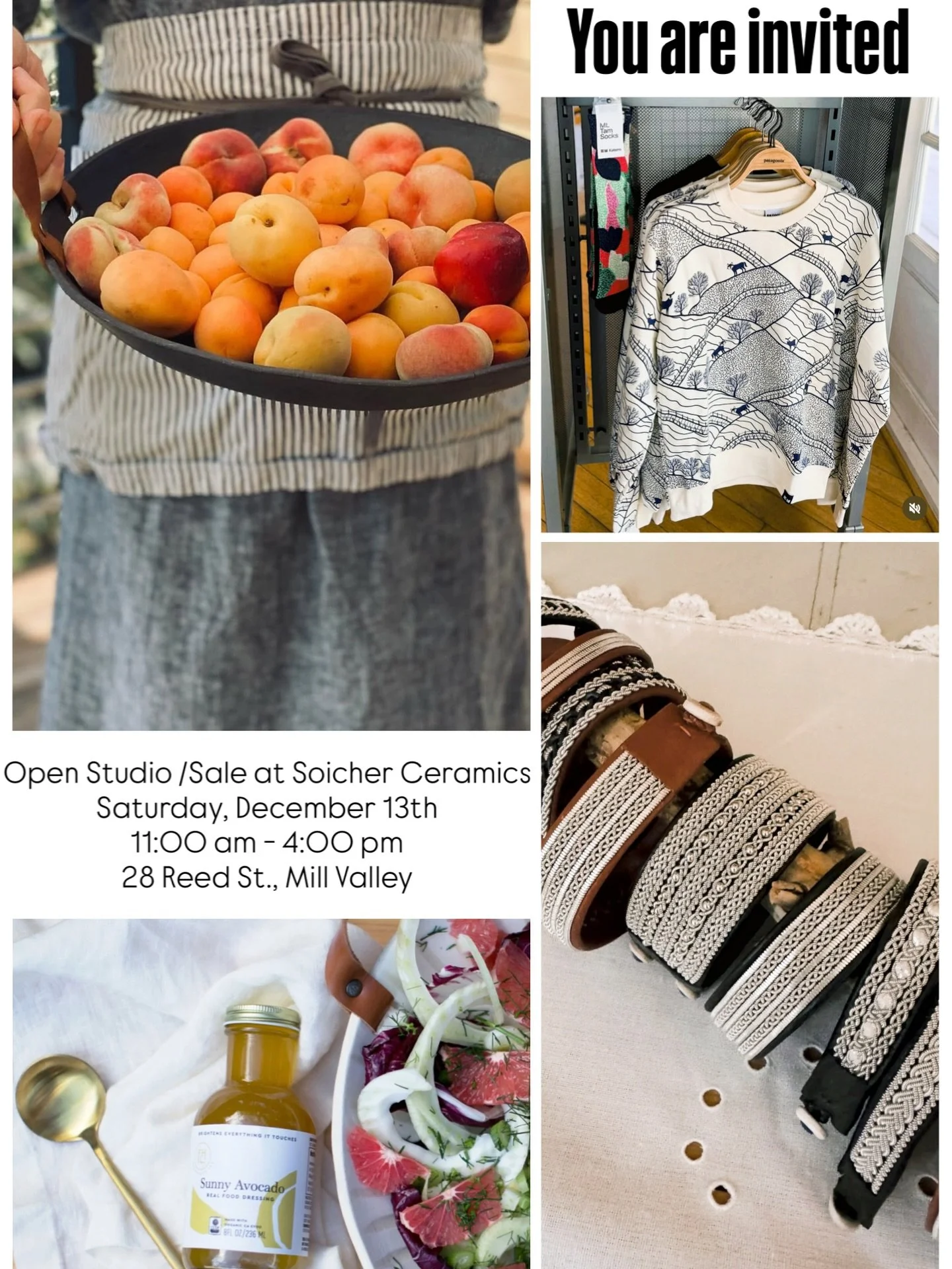 Mark your calendar for Dec 13th! This upcoming show curated by @soicher_ceramics whose ceramics many of you have admired in my food photography (almost every bowl, platter dish I use is from her) will have the biggest selection including some great d