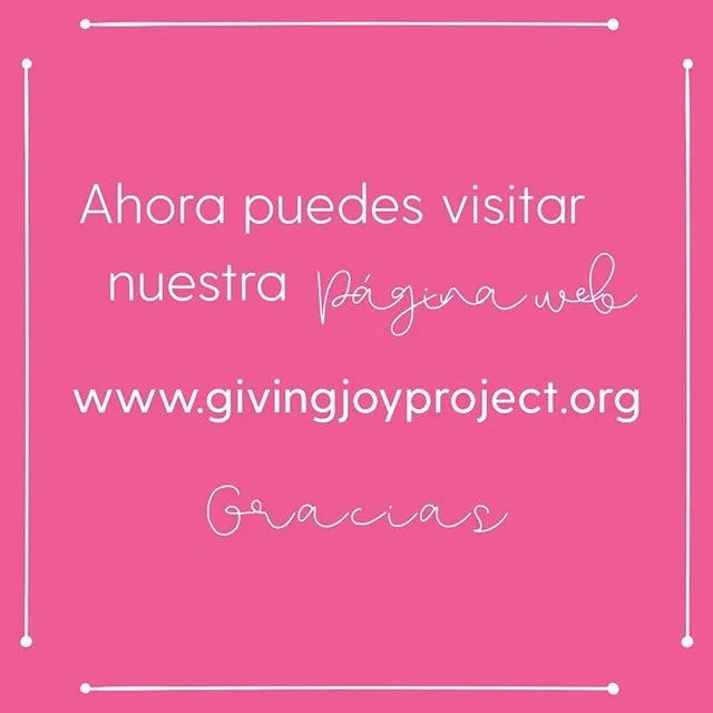 Now you can visit our web page www.givingjoyproject.org
. 
Thanks for being part in transforming a life through education in Guatemala 😃