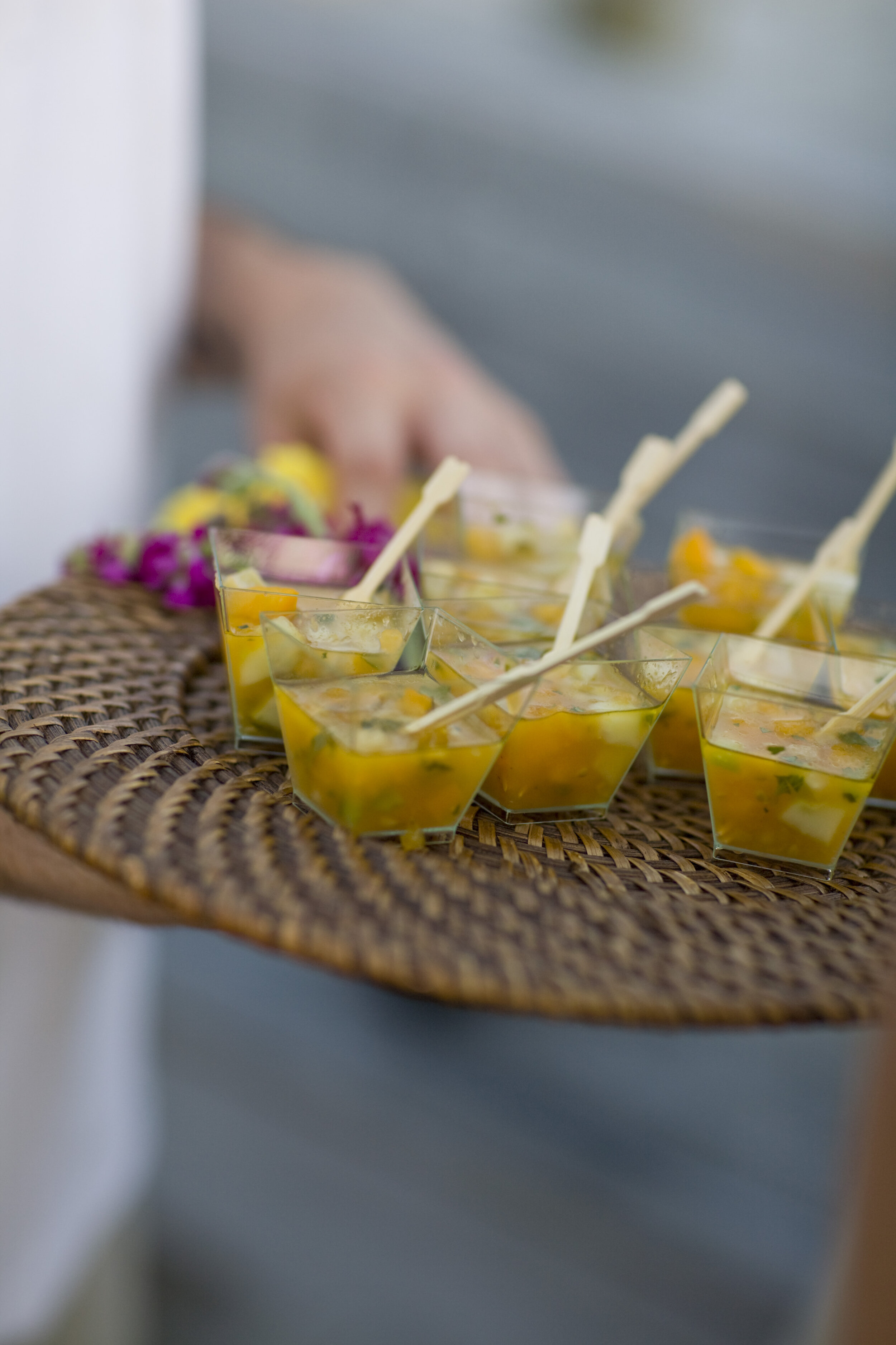 Gazpacho Cups for Norfolk Virginia Beach wedding military corporate catering