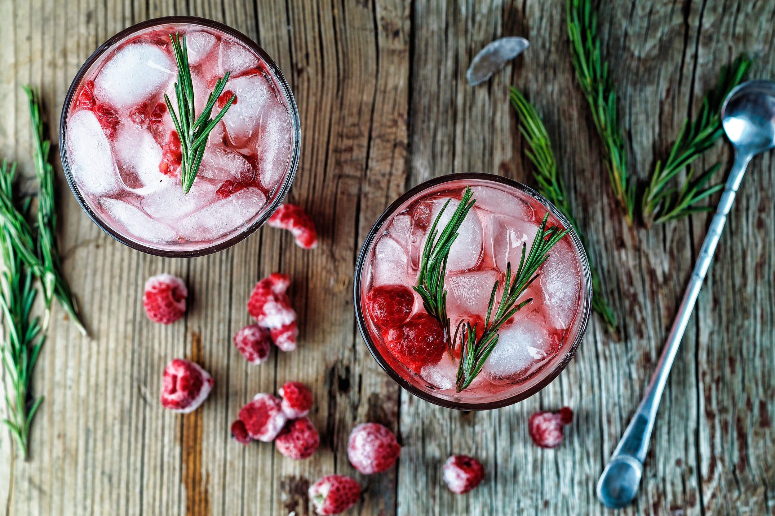 Raspberry and Rosemary Cocktail for Norfolk wedding catering
