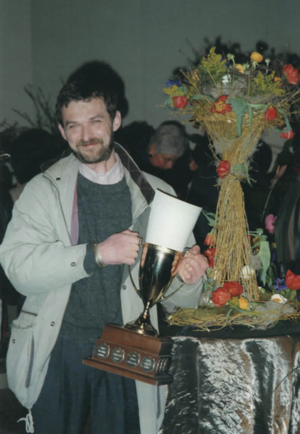  Lubomir winning the 1st place Trophy from the Flower Canada - Toronto Chapter Competition in 2001. 
