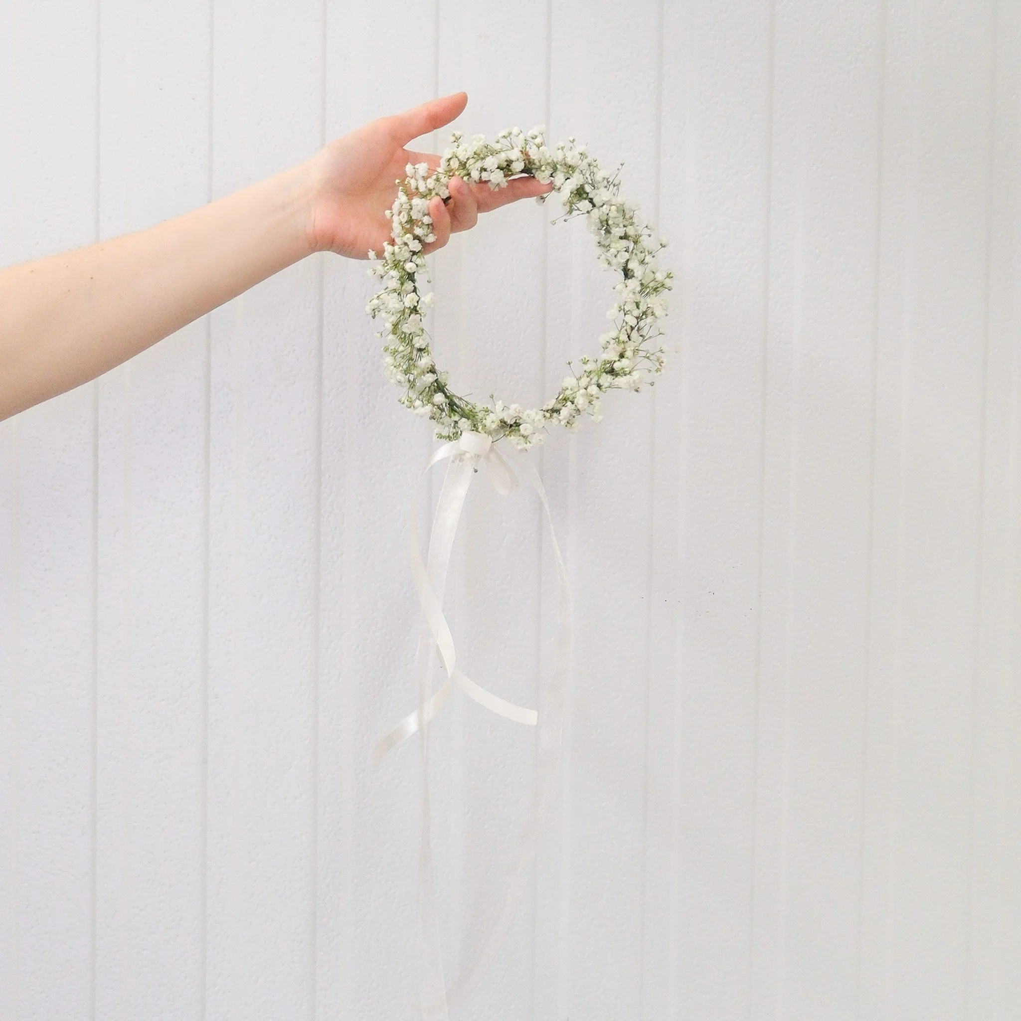 Baby's Breath Wreath with Ribbon