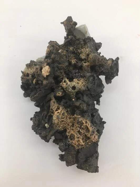 Vulcan Black Clay with lava glaze sponged on