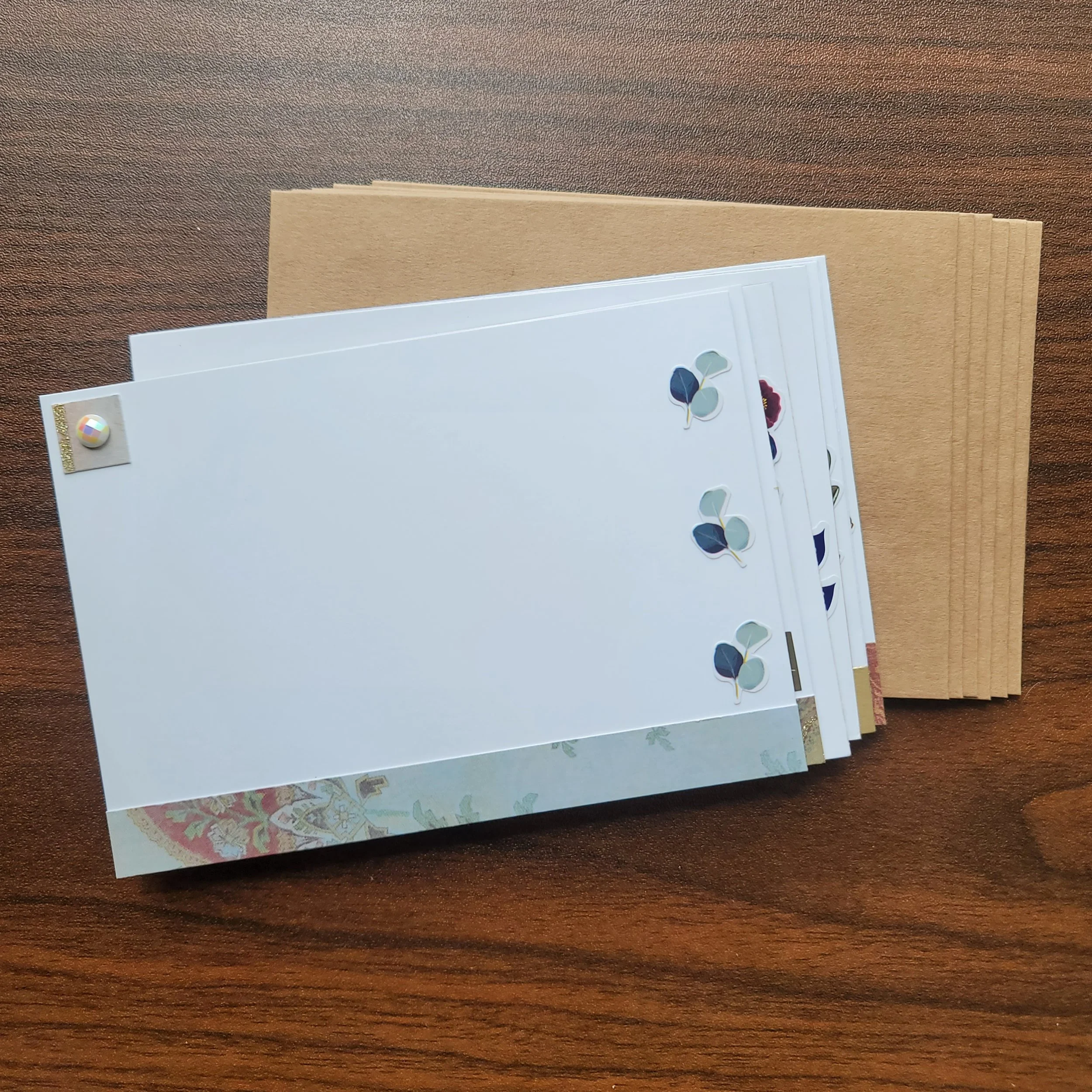 Floral Handmade Cards (Set of 6) Envelopes Included