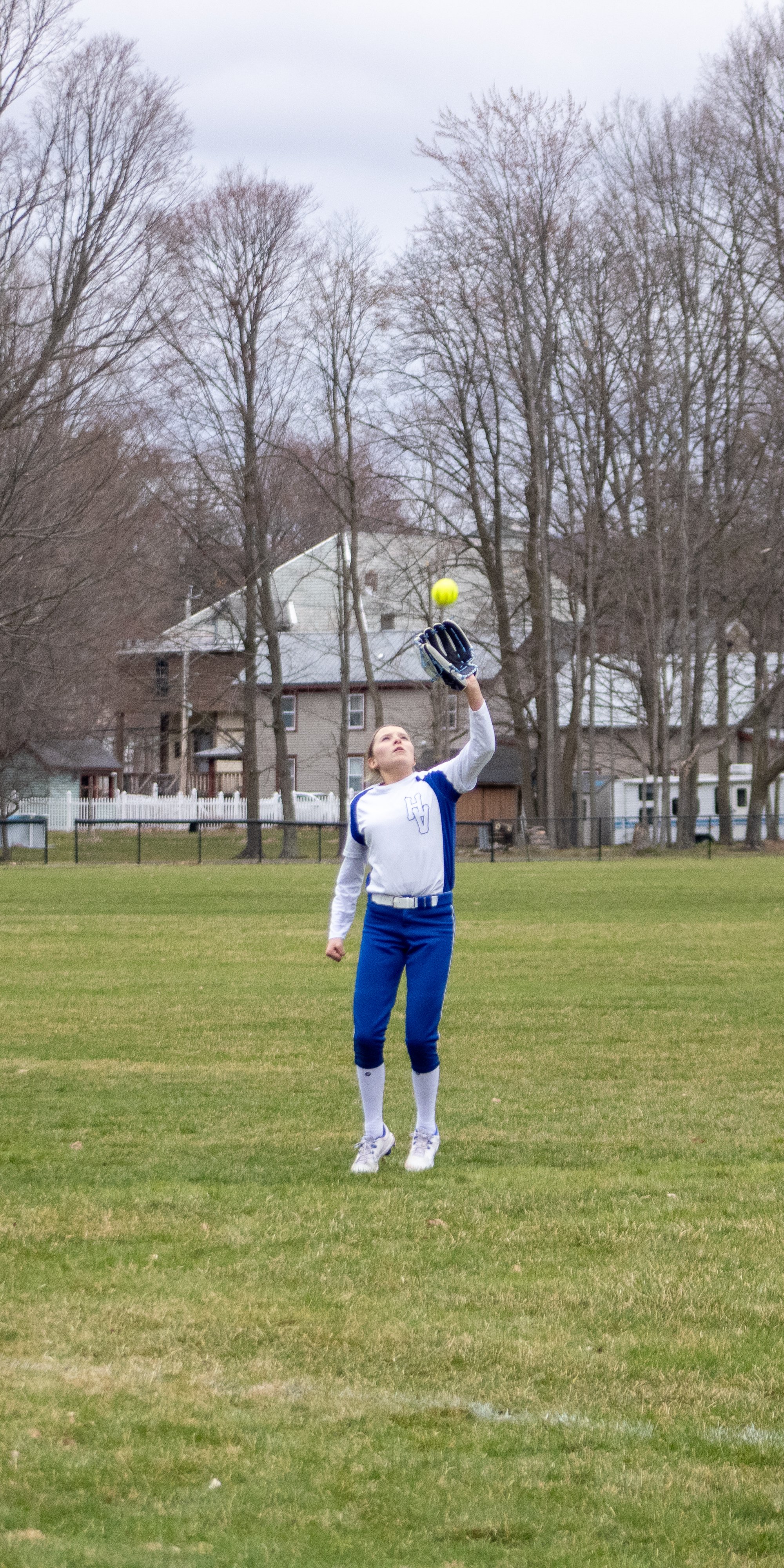 The HV Hawk's outfielder made two great catches to quickly get 2 outs.