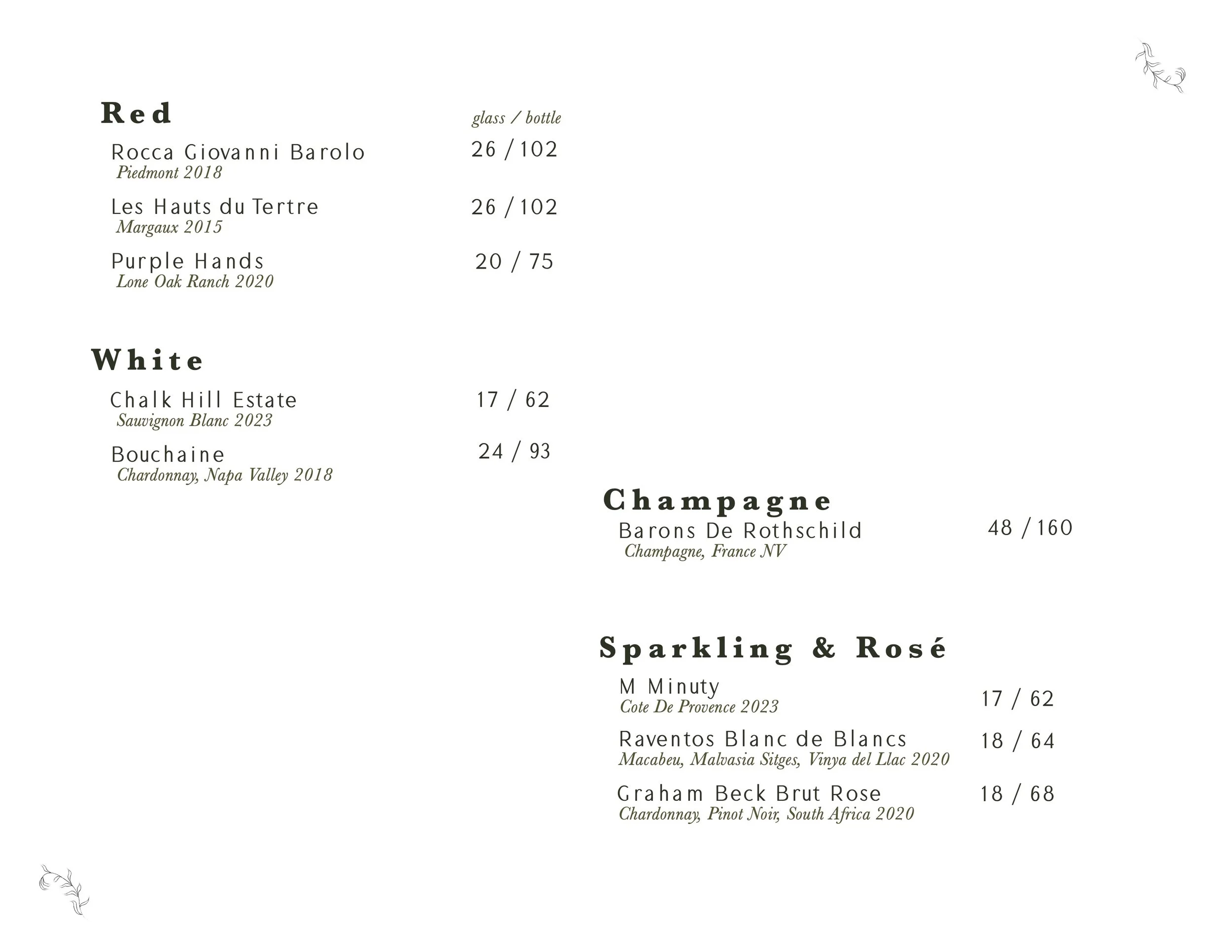 Menu — Thyme Bar NYC Flatiron Cocktail Speakeasy Bar