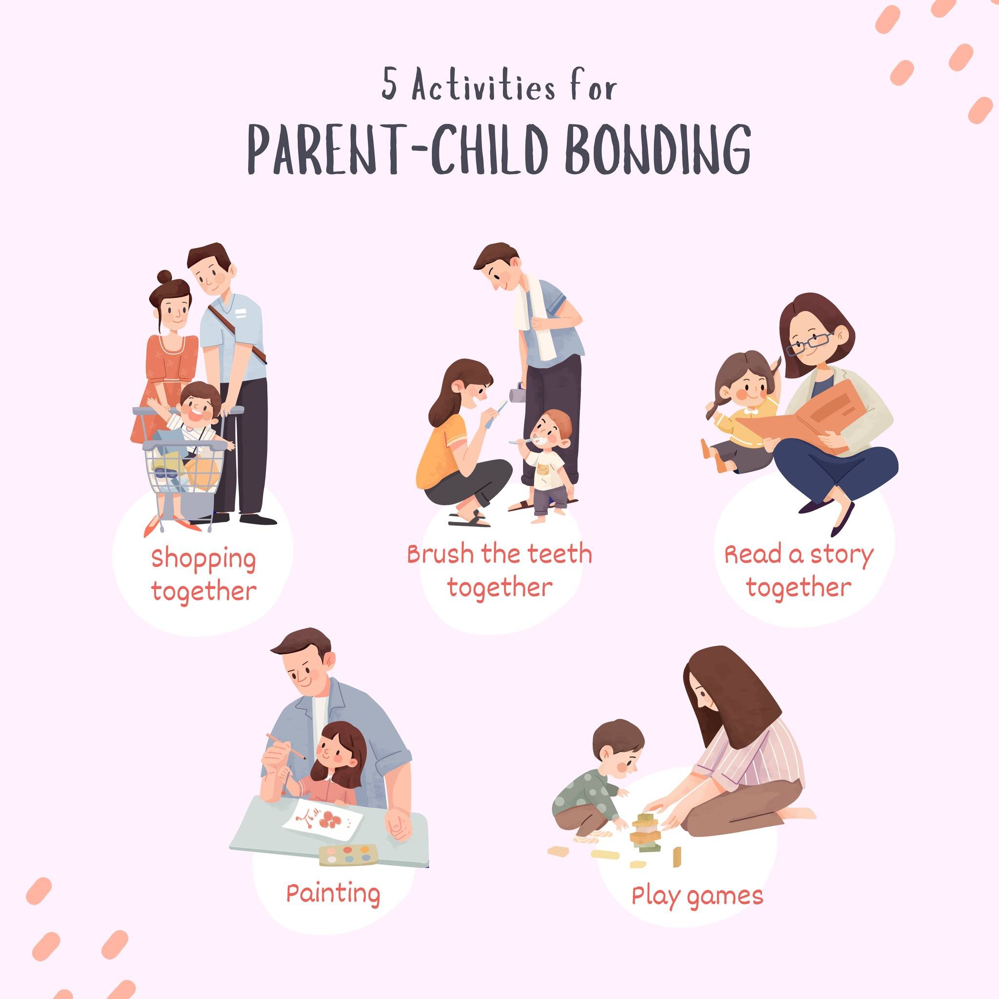 Looking for ways to strengthen your bond with your child? Here are 5 activities that can help you create meaningful memories and foster a stronger parent-child relationship:

1. Shopping: Take your child on a fun shopping trip and let them pick out s