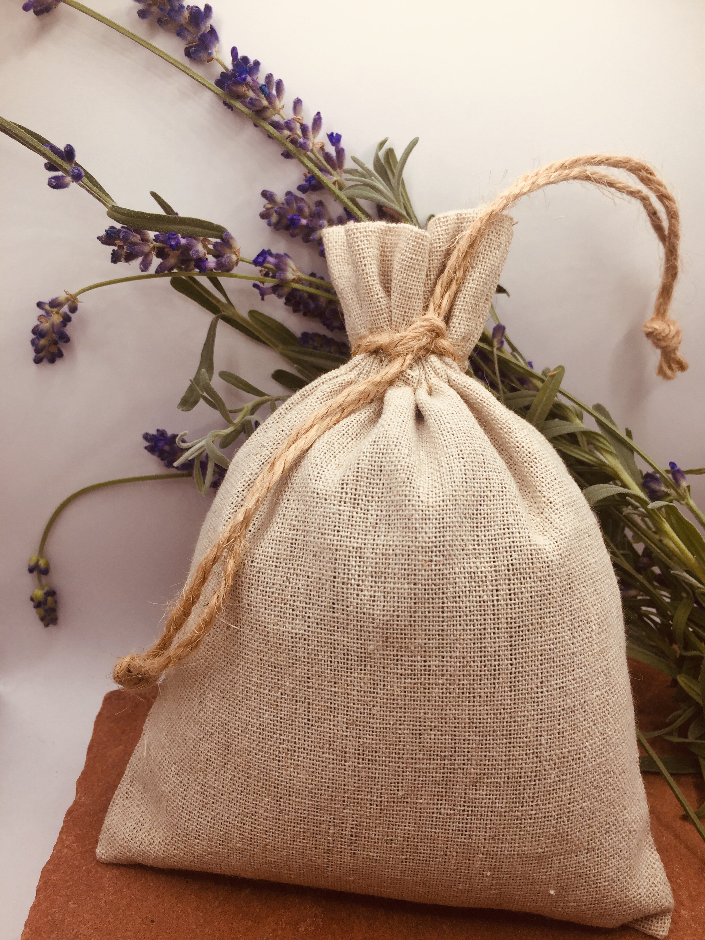 Linen Lavender Sachet - Drawstring