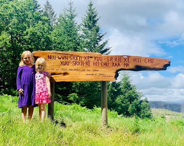 Nuu-wvn srxii-xe xuu-srxii-xe hii-chu xuu-srxii-xe hii-chu xaa-ma
(For our children, their children and their children) 
My husband repurposed this piece of burnt wood from the #ChetcoBarFire to make us a new property entrance sign. It turned out bea