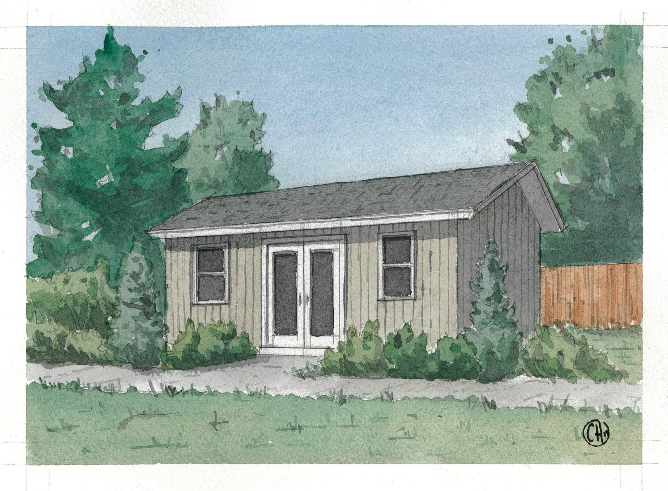 357 sqft detached backyard rec room and bonus room floor plan built in Durham Raleigh, NC