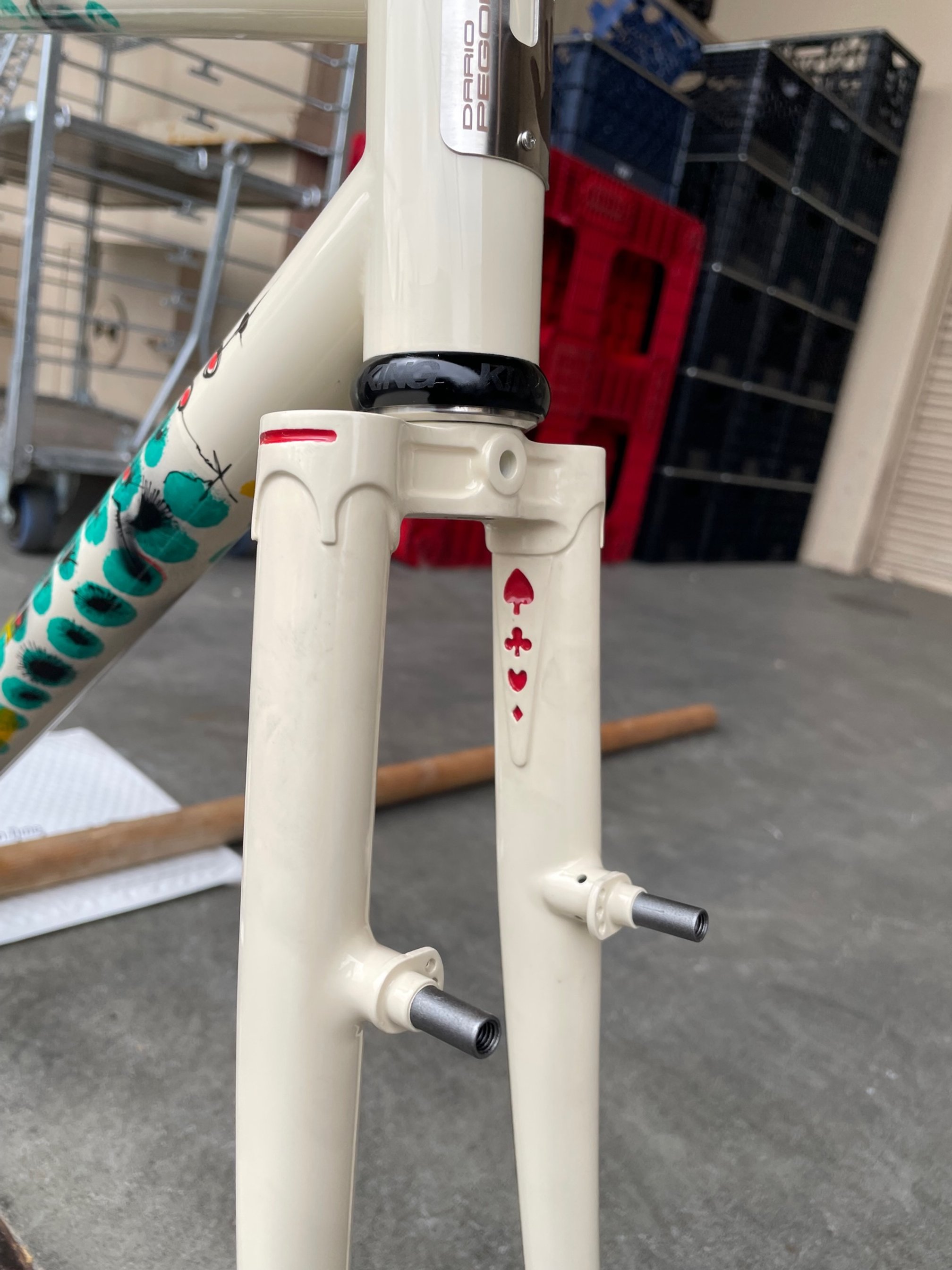 54cm Pegoretti Duende CX in Ciavete, originally intended for the 2023 Portland Hand Built Frame Show, $5,000, Front Fork detail