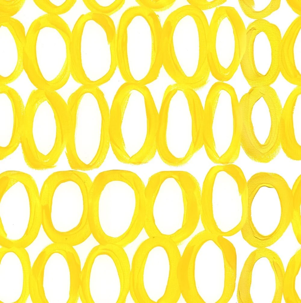 Geometric Yellow Circles Original Painting in Acrylic