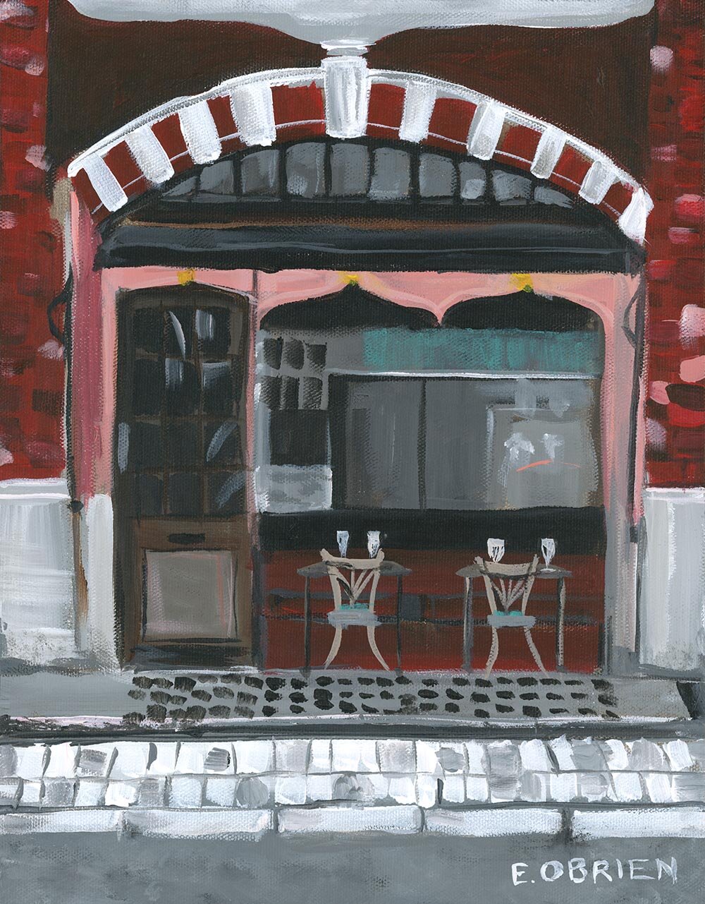 Cafe Street Scene Original Painting
