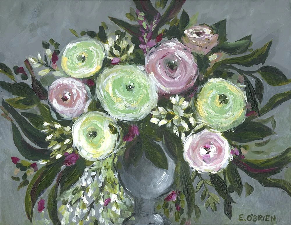 Calming Floral Original Acrylic Painting