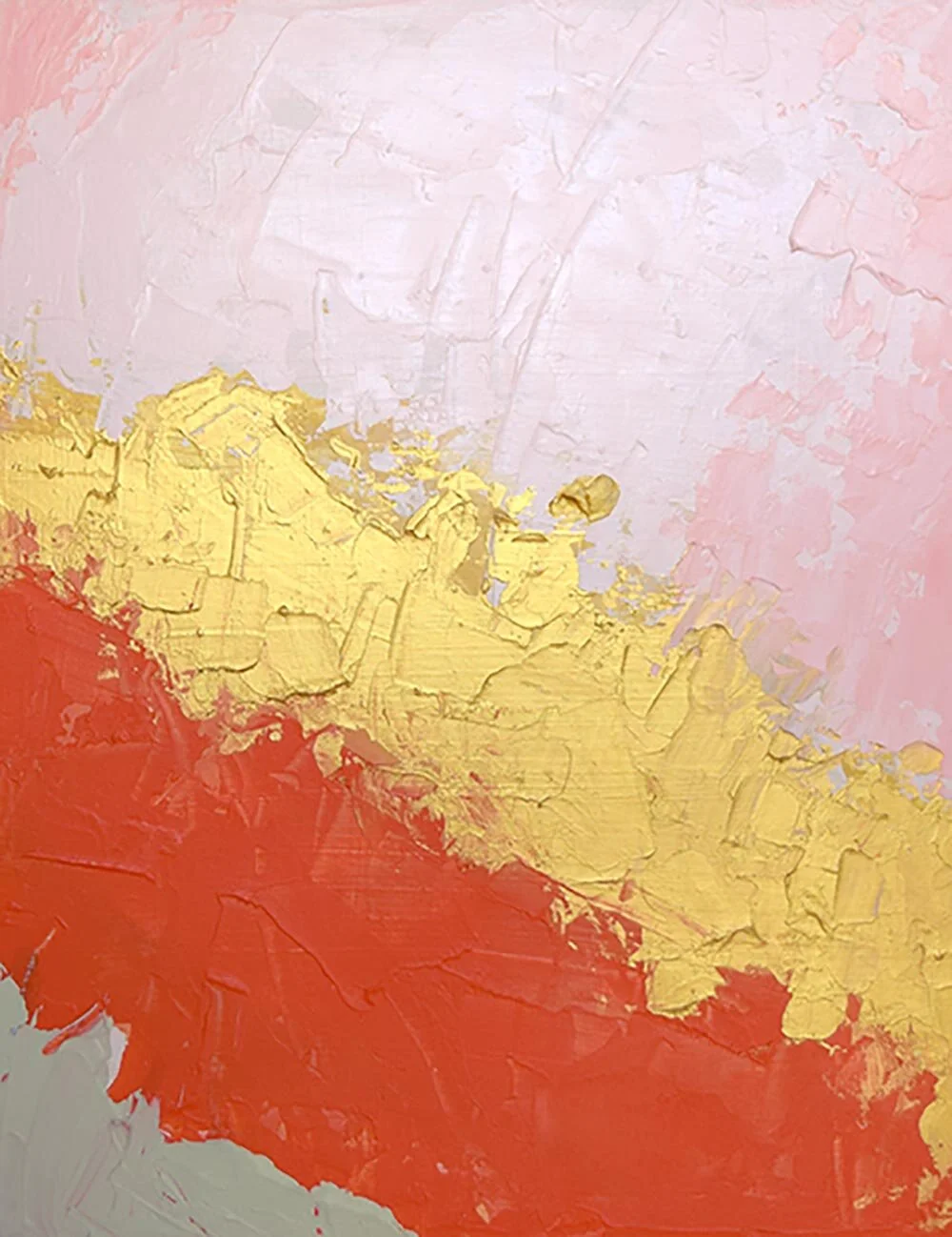 Blush Orange Gold Abstract Original Painting