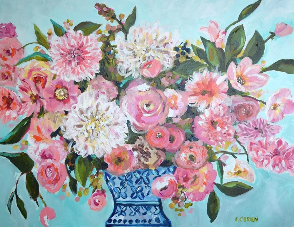 Painting Floral Chinoiserie Art Print "Awakening" 