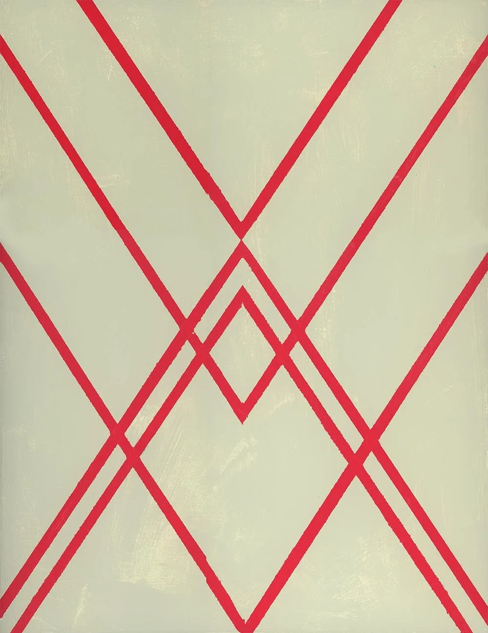 Geometric Painting Orange Lines Art Print