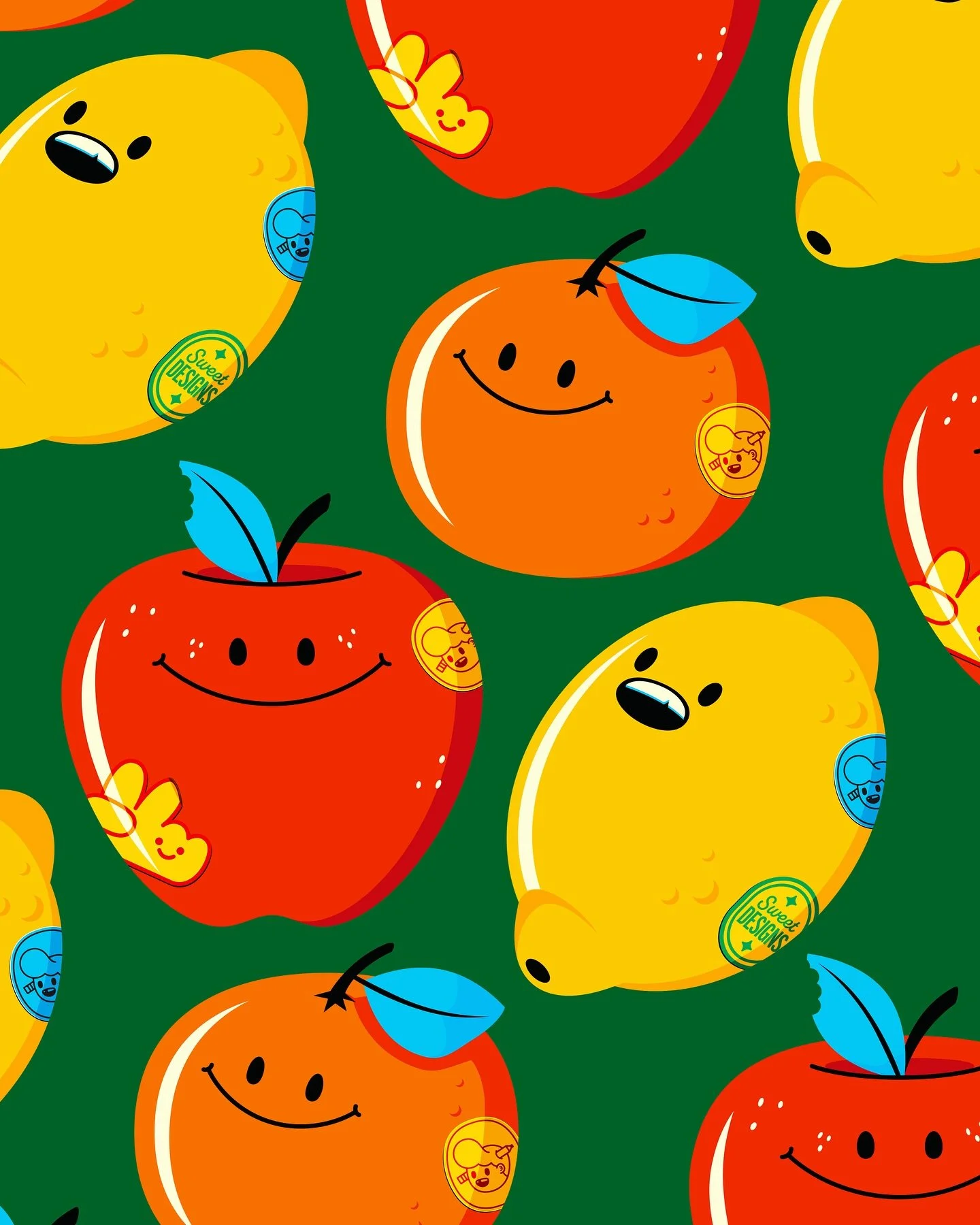 I got the gang back together&hellip; 🍎 🍋 🍊 

#vectorart #illustrator #graphicdesign #illustration