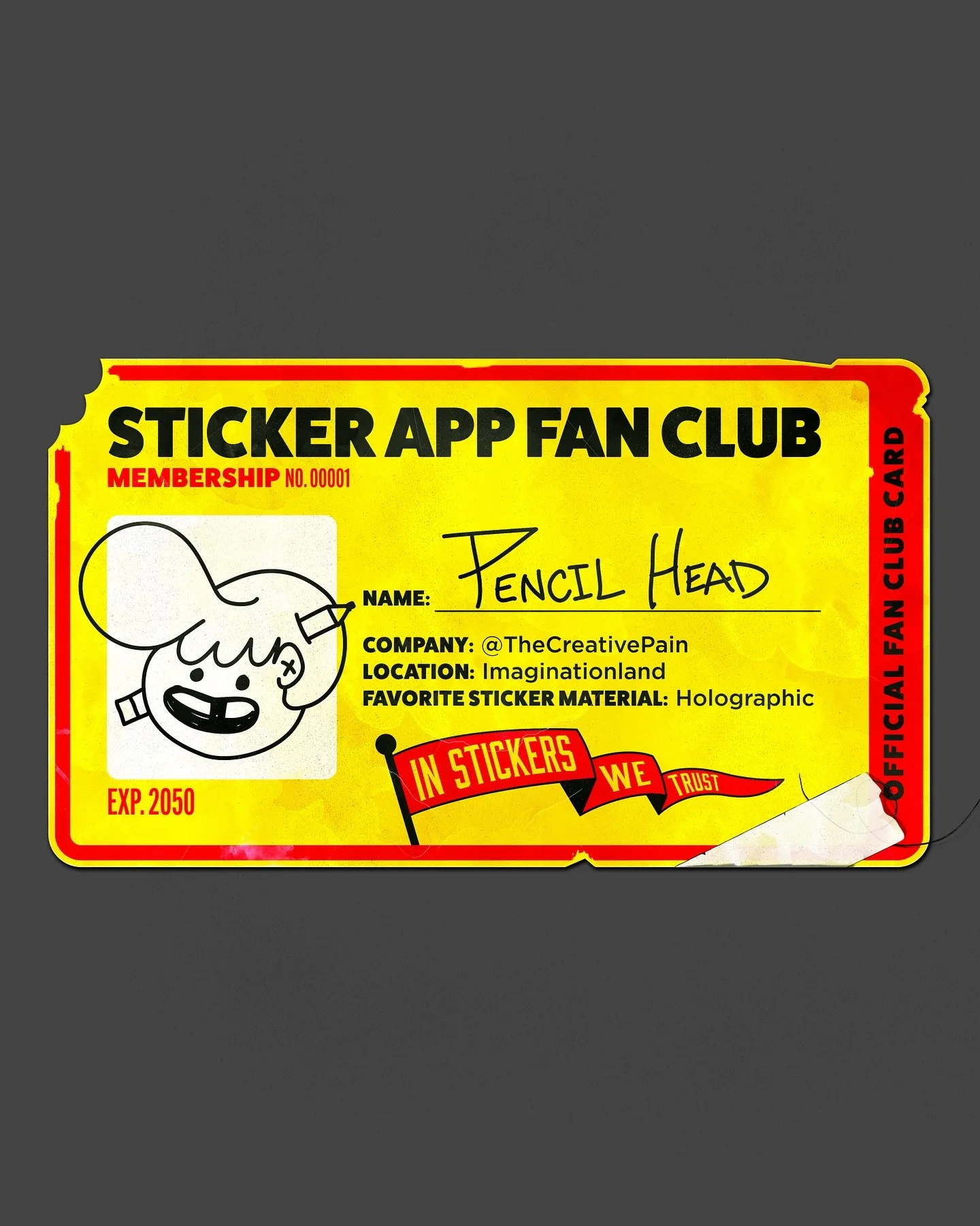 The official unofficial Sticker App Fan Club. 🤓 ✏️🔥

I created this fun little card design for my friends @stickerapp to showcase the business card stickers that they offer. But it has me thinking, who would join this club if it were real? It&rsquo