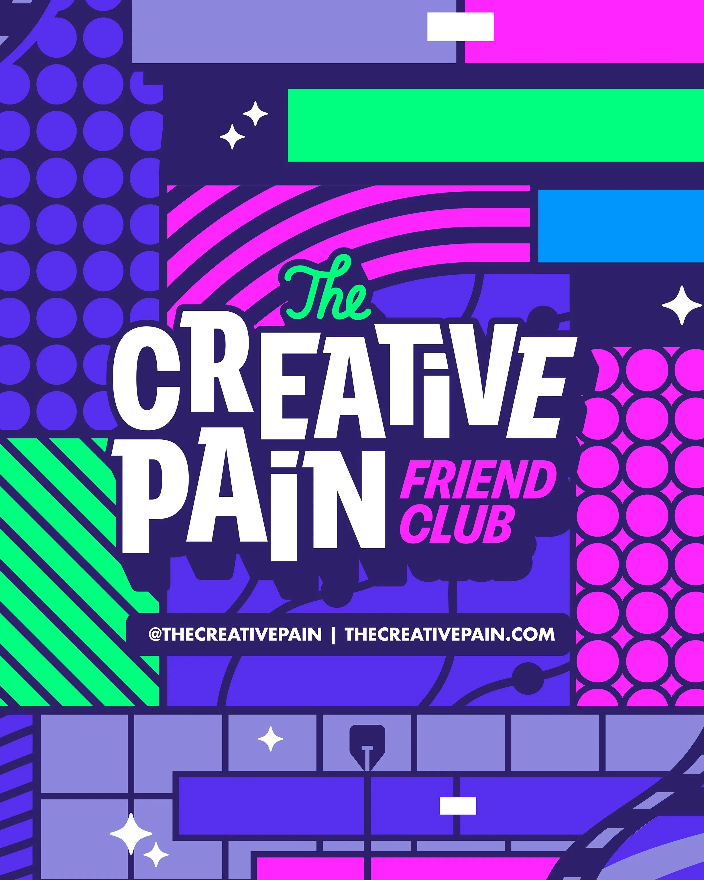 Fun little Creative Pain type treatment I whipped up the other day. Loving these colors and reused patterns. Feel the process 🔥✏️🤘

#graphicdesign #vectorart #illustrator #typography