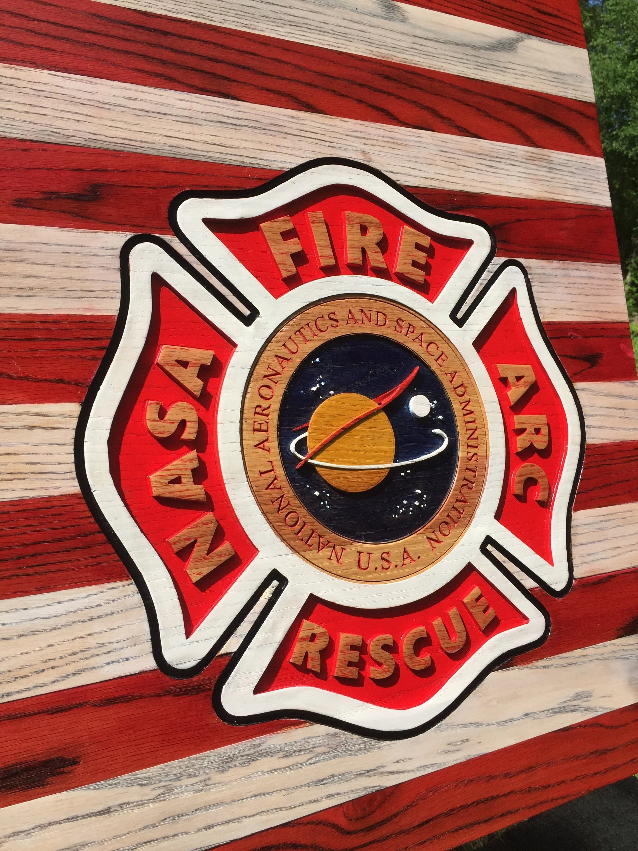 A whole lotta cool! NASA's Fire&amp;Recue 60" full colored flag.