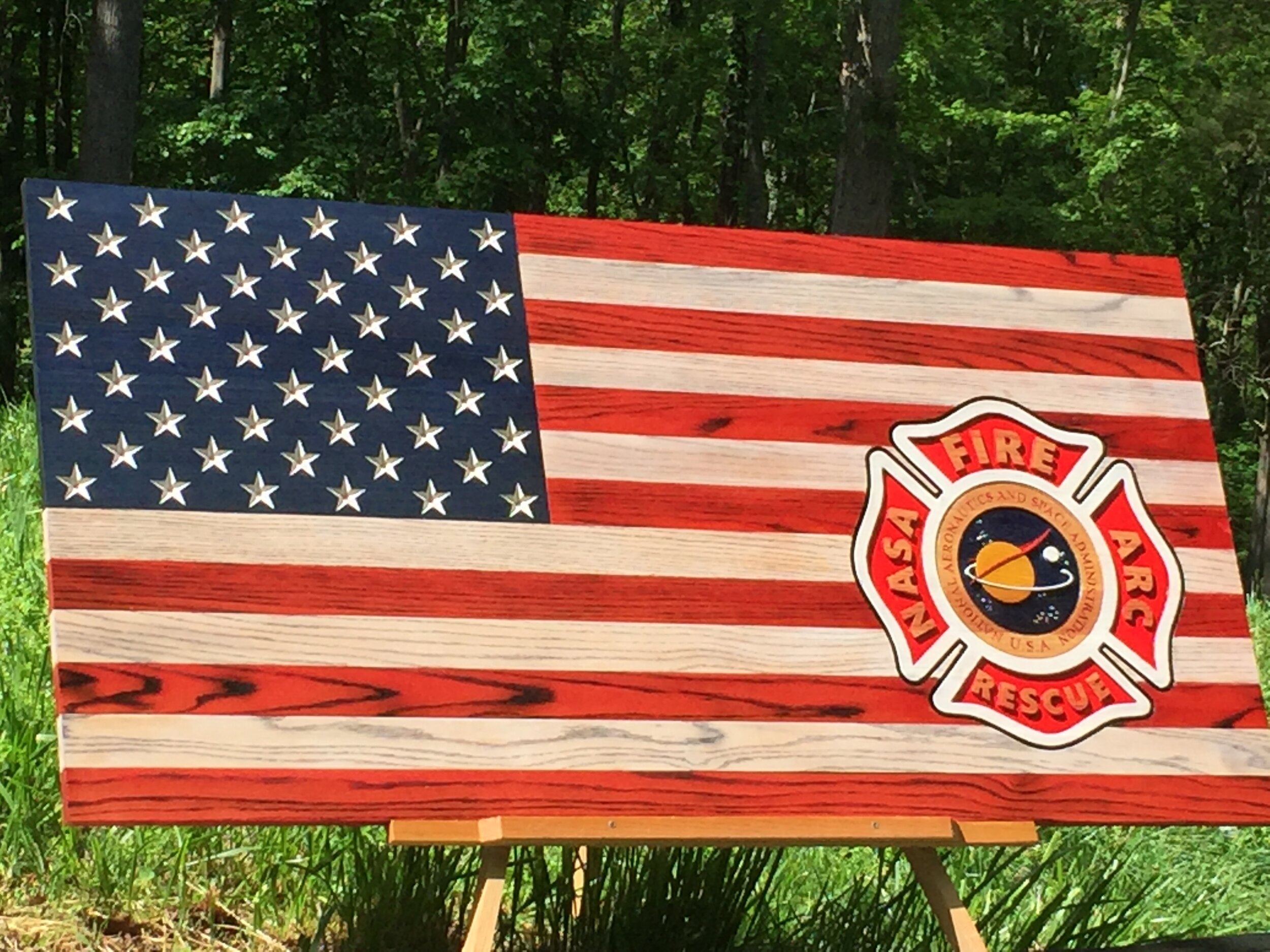 60" full color flag with custom surface image.