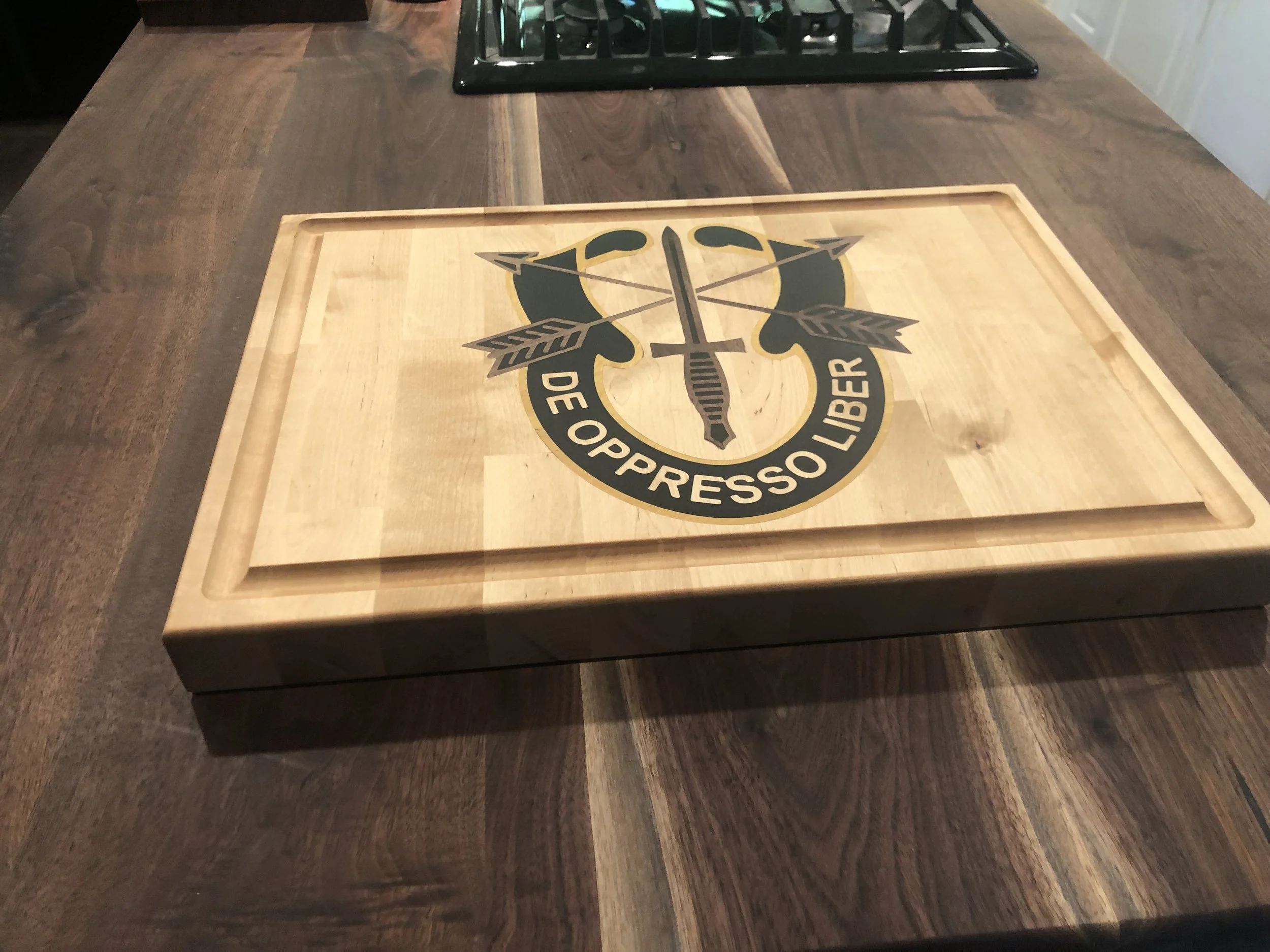 14x20x1.5 Maple base US Army Specail Forces Cutting Board