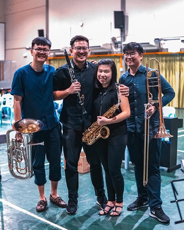 Some memories from our recital at the inaugural Kuching Youth Band Fiesta 2019! 🎵&hearts;️ #koumusik