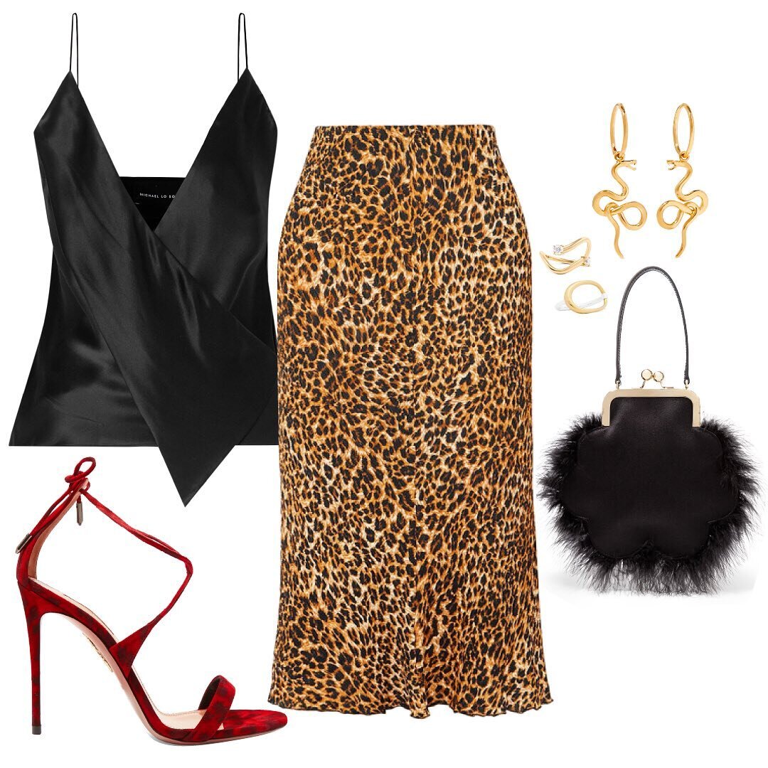  Earrings: Meadowlark | Pearl Ring: Charlotte Chesnais | Ring: Melissa Kaye | Bag: Simone Rocha | Top: Michael Lo Sordo | Shoes: Aquazarra   Of the many ways to add animal print to your wardrobe, a midi leopard skirt is definitely my pick for easiest