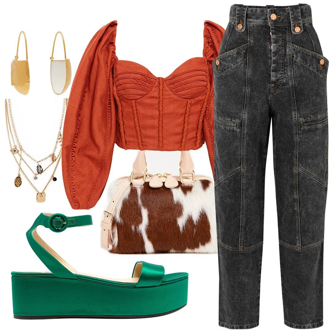  Earrings: Marni | Necklace + Jeans: Isabel Marant | Top: Rachel Gilbertau | Shoes: Prada   We talked about utility jumpsuits a few weeks ago, so I was immediately swooning over these utility jeans! I’m definitely partial to high waisted fits because
