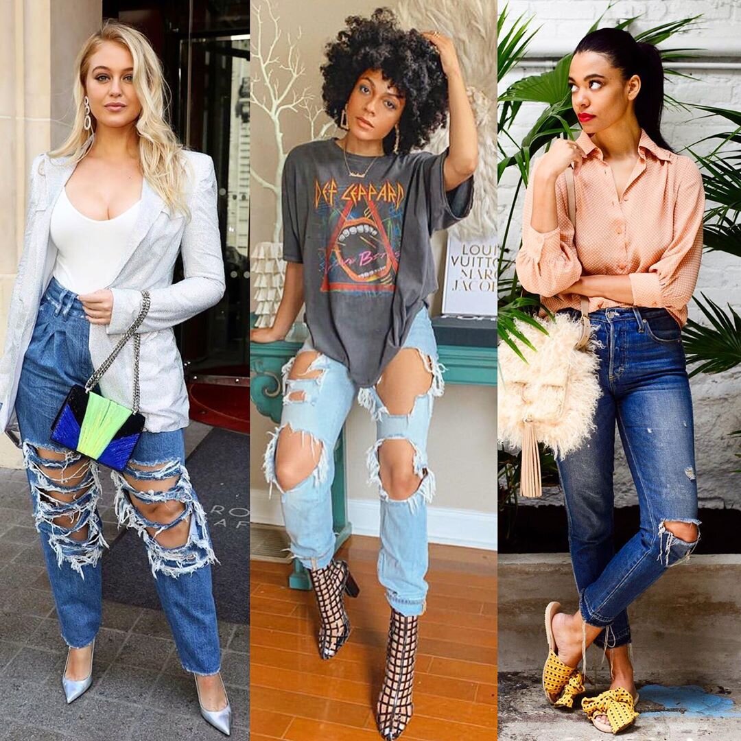   Distressed or ripped jeans are one of the easiest ways to switch up your denim game. Depending on your comfort level, you can choose a pair with a few subtle rips or wild out with a pair with lots of thigh out vibes. For a long time, I was vehement