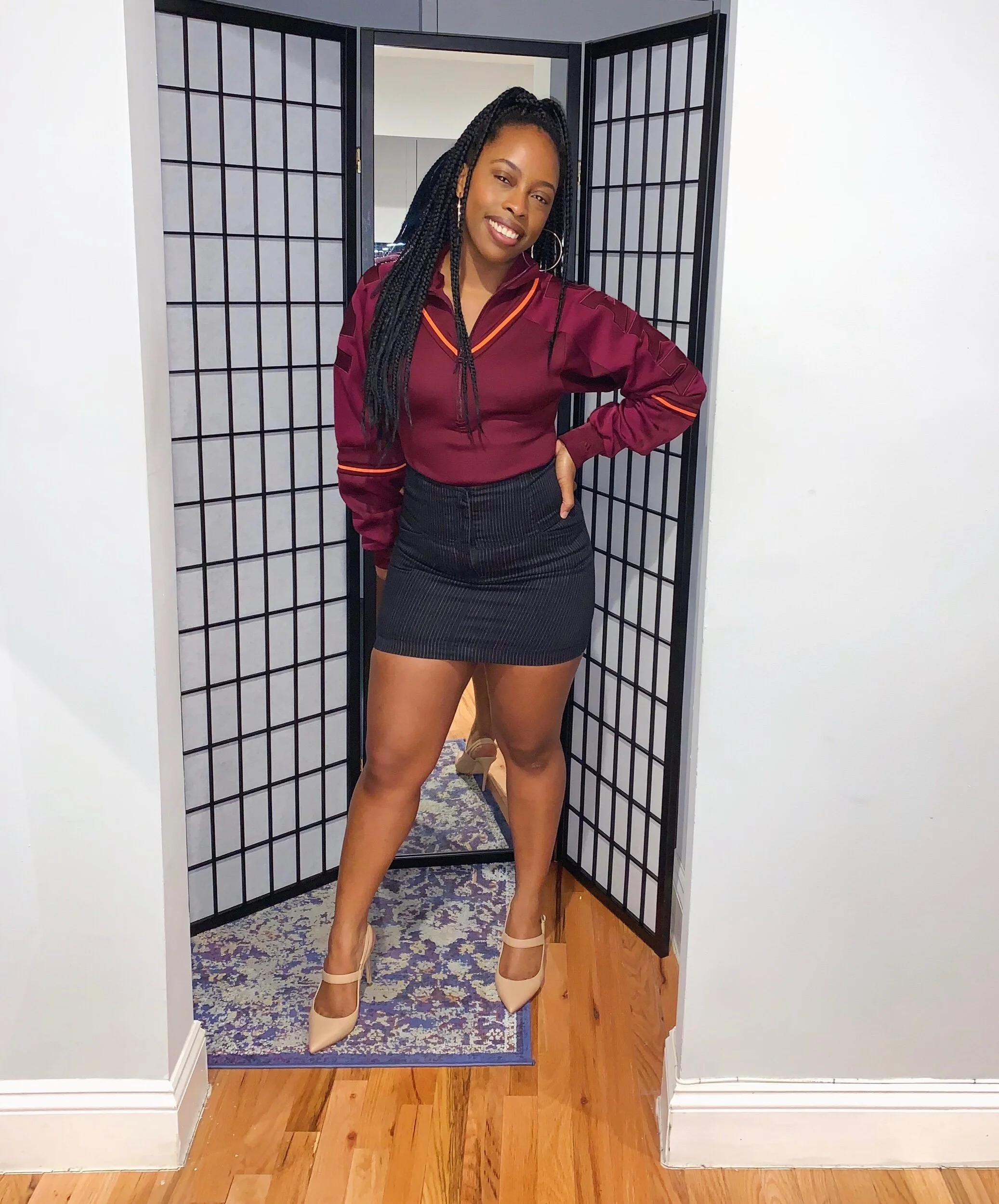 Outfit Combo #1: Mini-Skirt + Pointed Toe Pumps/Mules