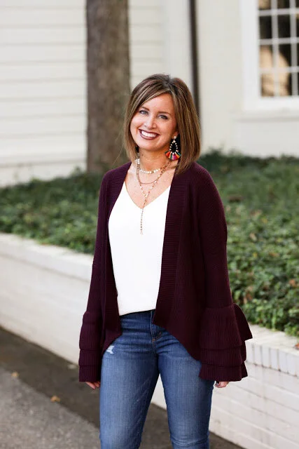 Layered Ruffle Sleeve Sweater