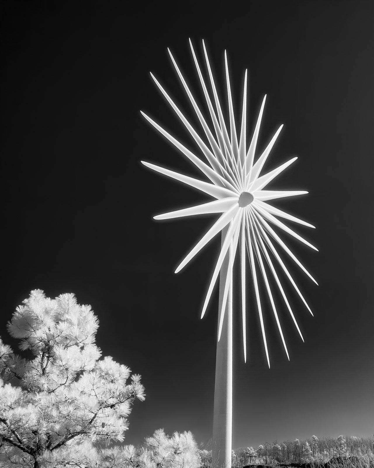 Infrared Multiple Exposure of Wind Mill
