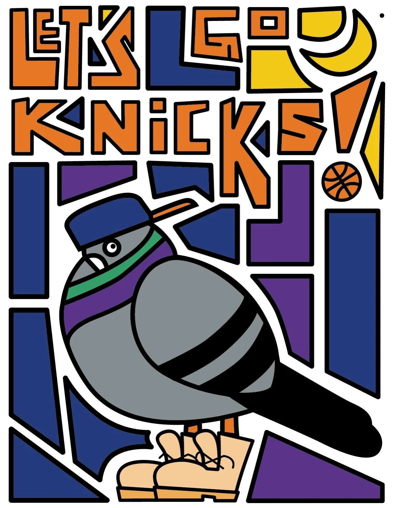 I&rsquo;m not the biggest basketball fan but I sure do love our city coming together 🙌🙌

Thanks for my brother in law for suggesting that my sleepy pigeon could easily turn into a Tim&rsquo;s wearing @nyknicks pigeon 🙏🙏

#letsgoknicks #pigeonart 