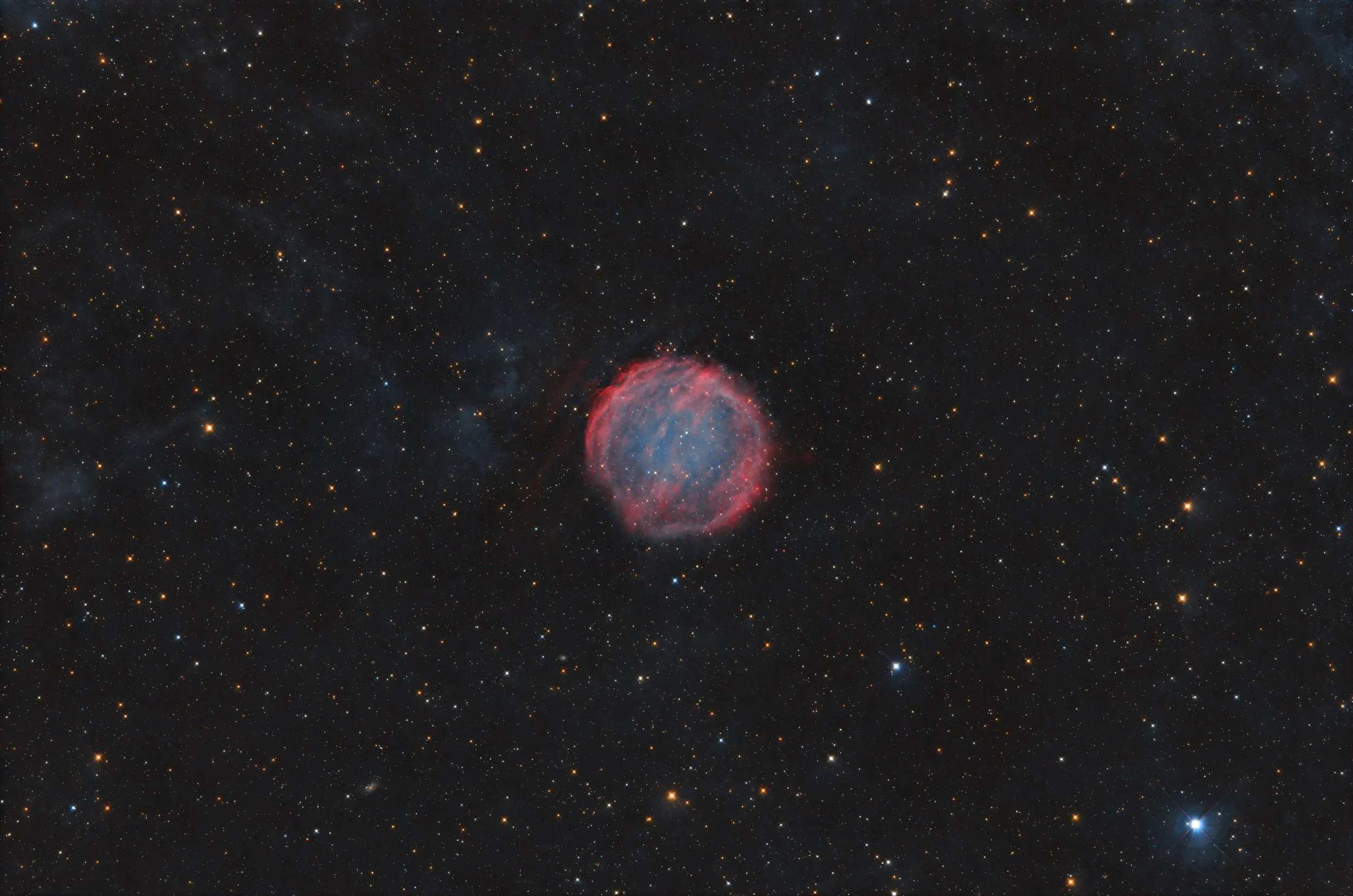 PuWe 1 or PN G158.9+17.8 in HOO with LRGB Stars