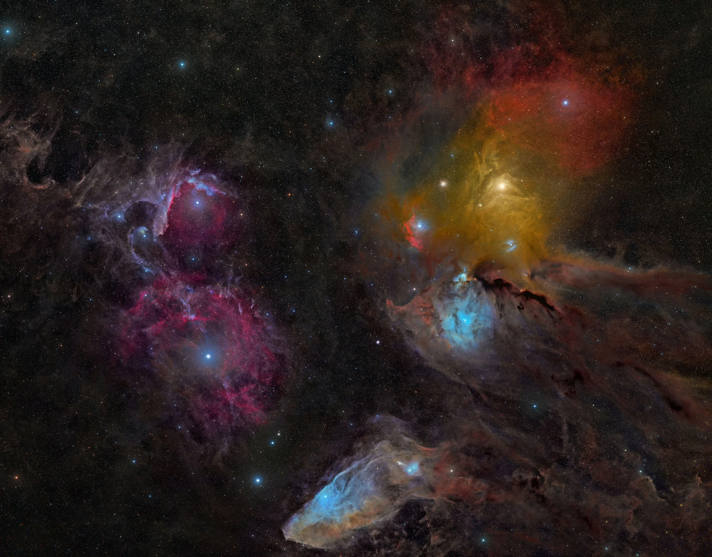 Blue Horsehead, Rho Ophiuchi and SH2-1/SH2-7 — 30-Panel, 180-Hour Mosaic