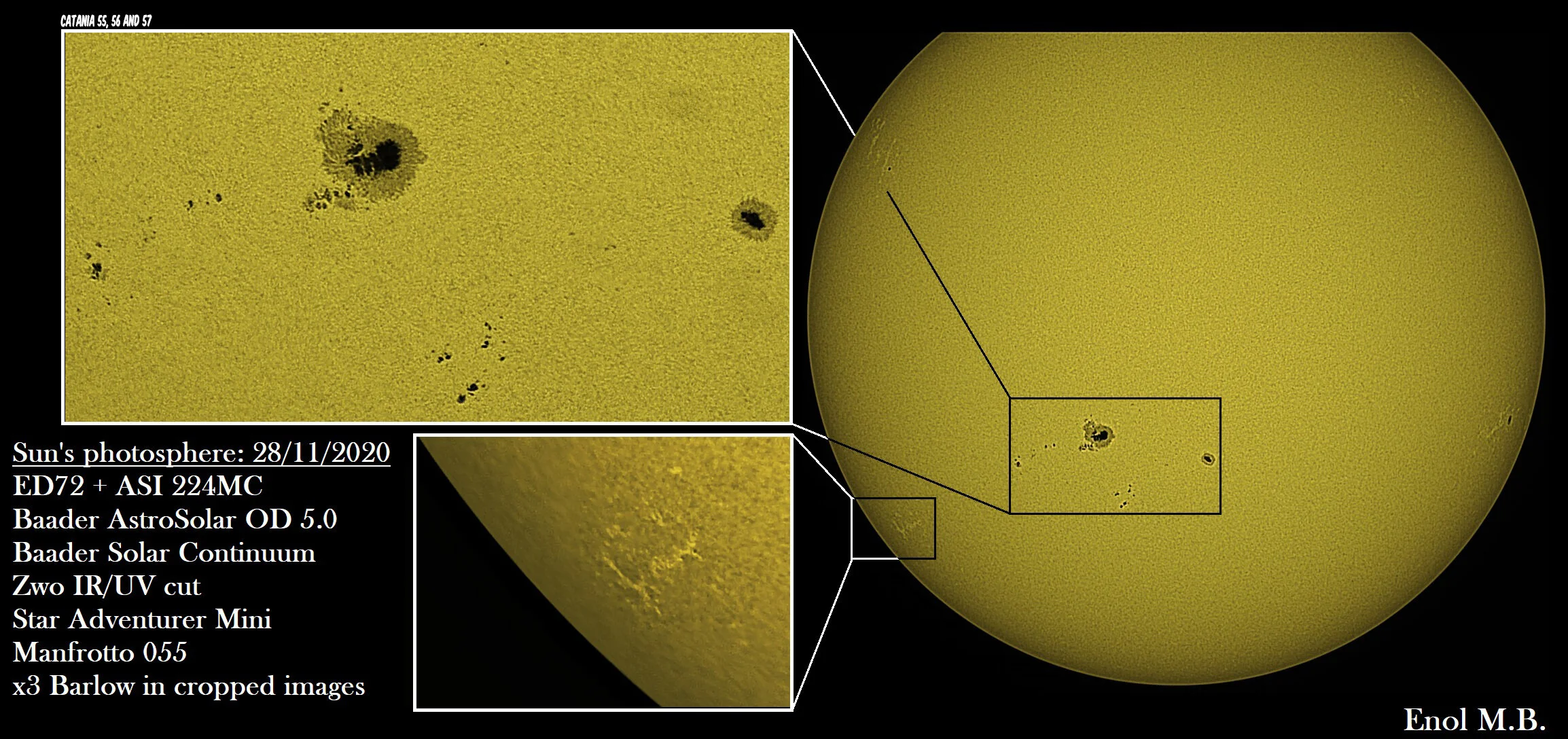 Sun's photosphere. From Catania 54 to Catania 58    