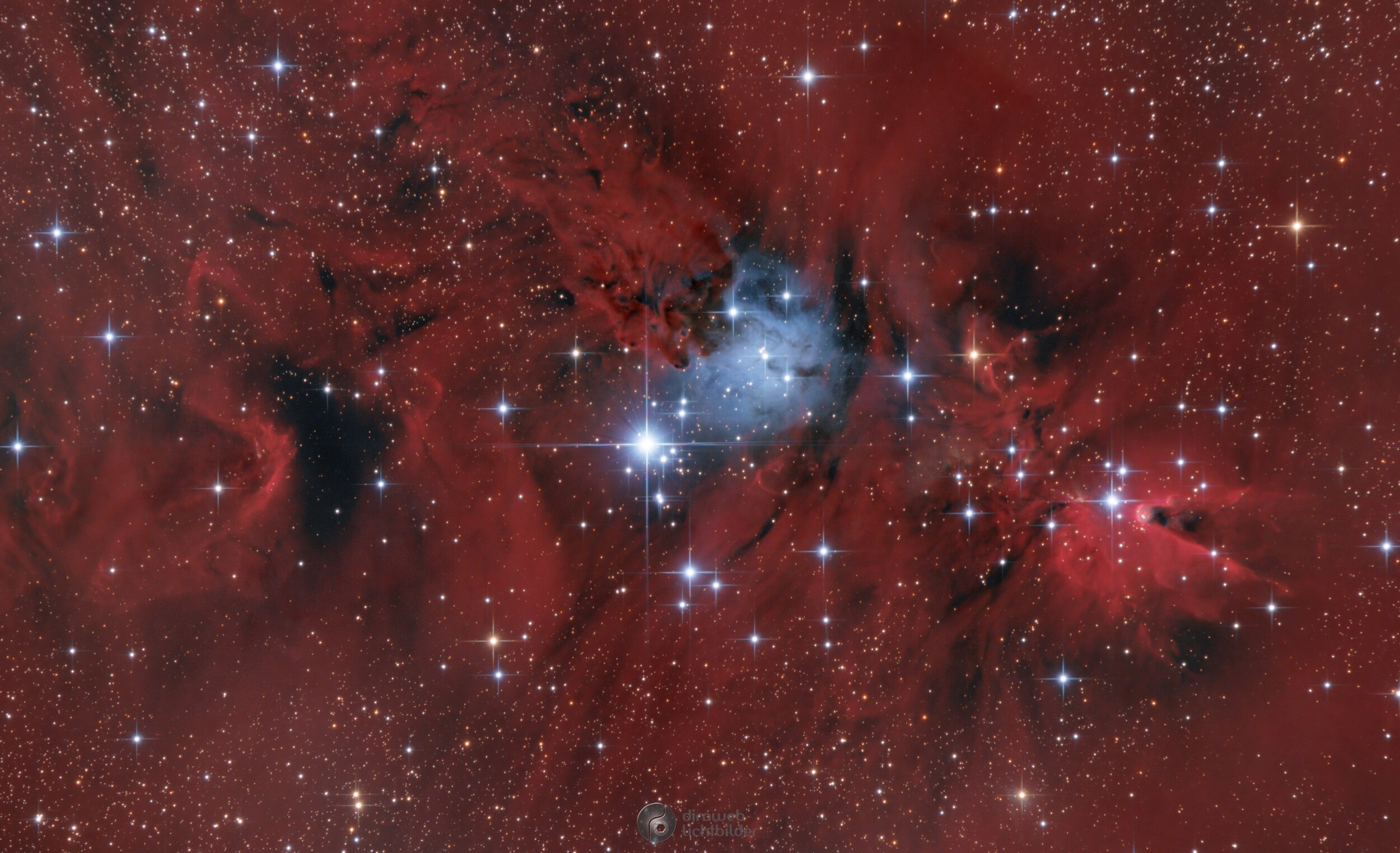 Image Description and Details :&nbsp;NGC 2264, Christmas Tree Cluster, Cone Nebula Begin, 21.02.2021, End 03.06.2021, five Nights City: Hildesheim, Germany  Exposure: 71 x 600s H-alpha-OIII = 11,8 h 70 x 180s ´RGB = 3,5 h Total = 15,3 h  Equipment: Camera: ZWO ASI2600 MCpro Telescope: Lacerta Carbon-Newton 8" (200/800) Mount: EQ6R Pro Gain 0, offset 20, temp -20°C Guiding Mgen 2, dithering No Flats, no Bias, no Darks Software NINA, APP, PS The first Project with the Astro Duo-Narrowband-Filter (Hα, OIII). 5 Nights, Moon 50-80 % Copyright:&nbsp;Copyright: Ralf Dienst